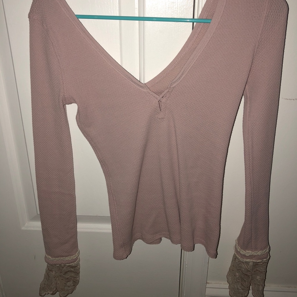 Free people lace cuff top